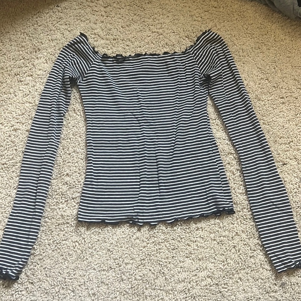 Hollister striped off-shoulder top